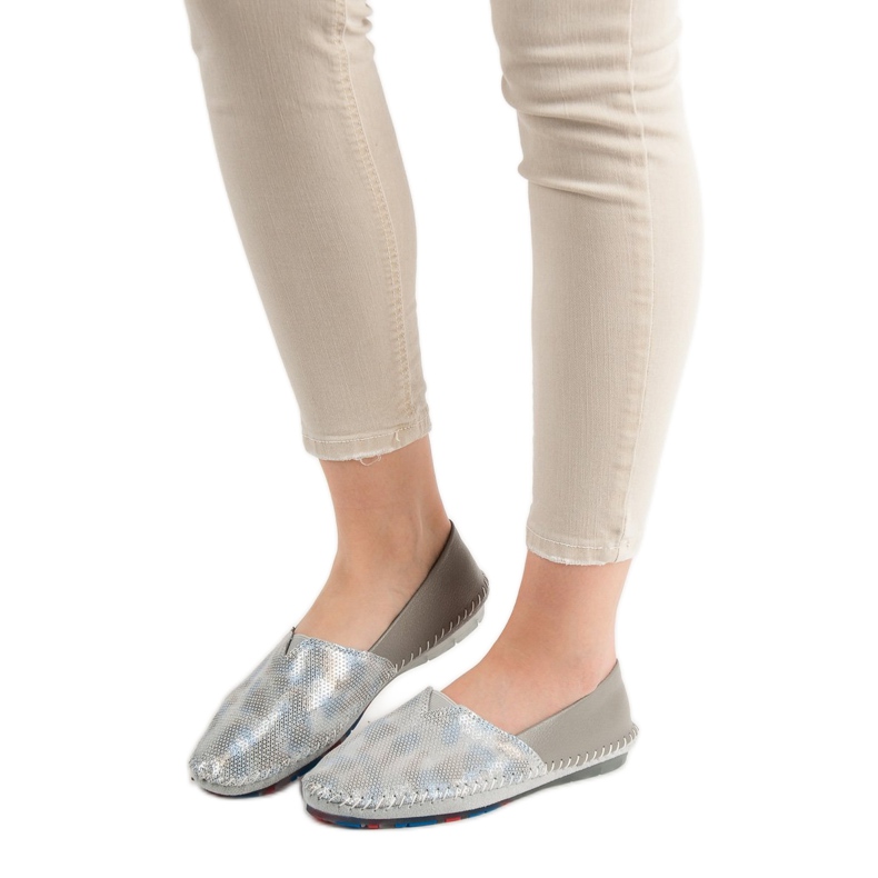 Goodin Scarpe Slip-on in pelle grigio 1