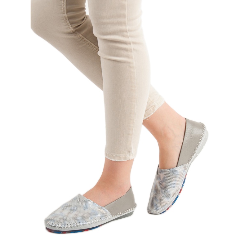 Goodin Scarpe Slip-on in pelle grigio 2