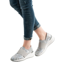 Goodin Scarpe in pelle senza lacci grigio 2