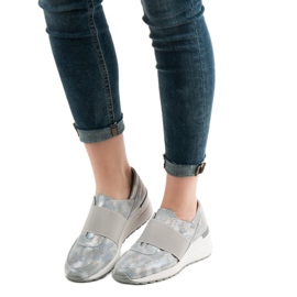 Goodin Scarpe in pelle senza lacci grigio 1