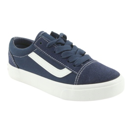 Atletico Sneaker per bambini legati al 18081 blu navy 1