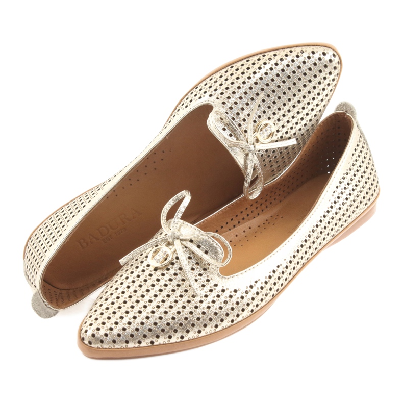 Ballerine Badura fiocco dorato d'oro 5