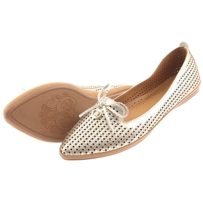 Ballerine Badura fiocco dorato d'oro 4