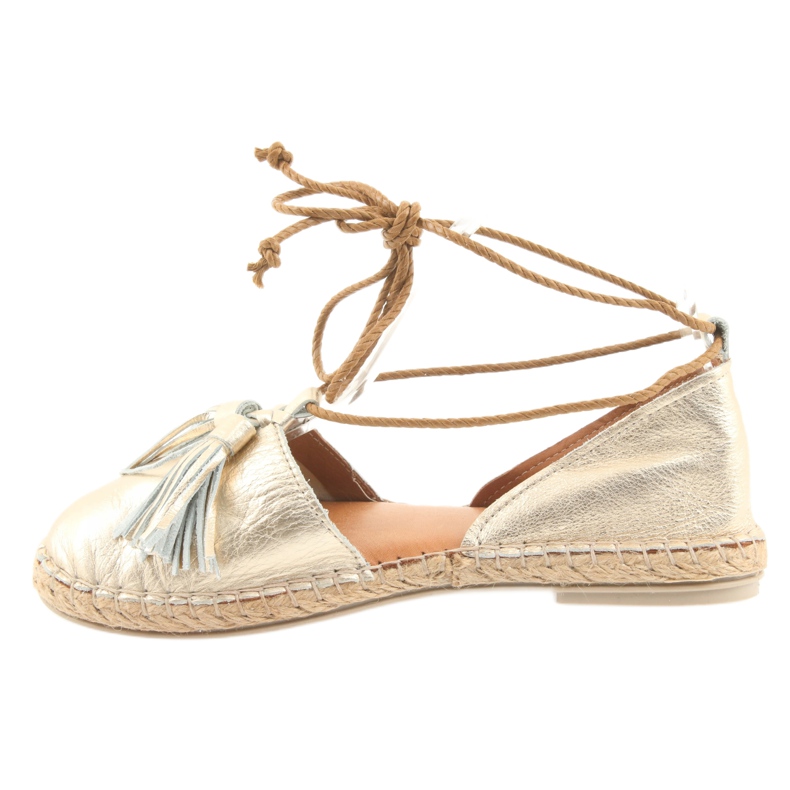Espadrillas da donna, Badura, annodate 4875 d'oro 2