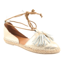 Espadrillas da donna, Badura, annodate 4875 d'oro 1