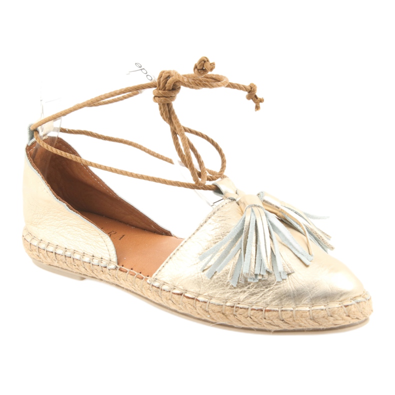 Espadrillas da donna, Badura, annodate 4875 d'oro 1