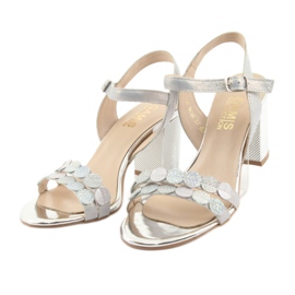 Sandali argento da donna Gamis 3658 blu grigio rosa 7