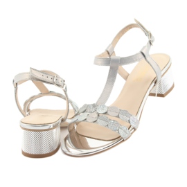 Sandali da donna righe Gamis 3661 grigio perla 4