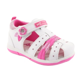 American Club Sandali da bambina americani DR18 bianco rosa 1