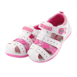 American Club Sandali da bambina americani DR18 bianco rosa 3