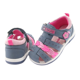 American Club Sandali da bambina in denim americano DR18 blu rosa 4