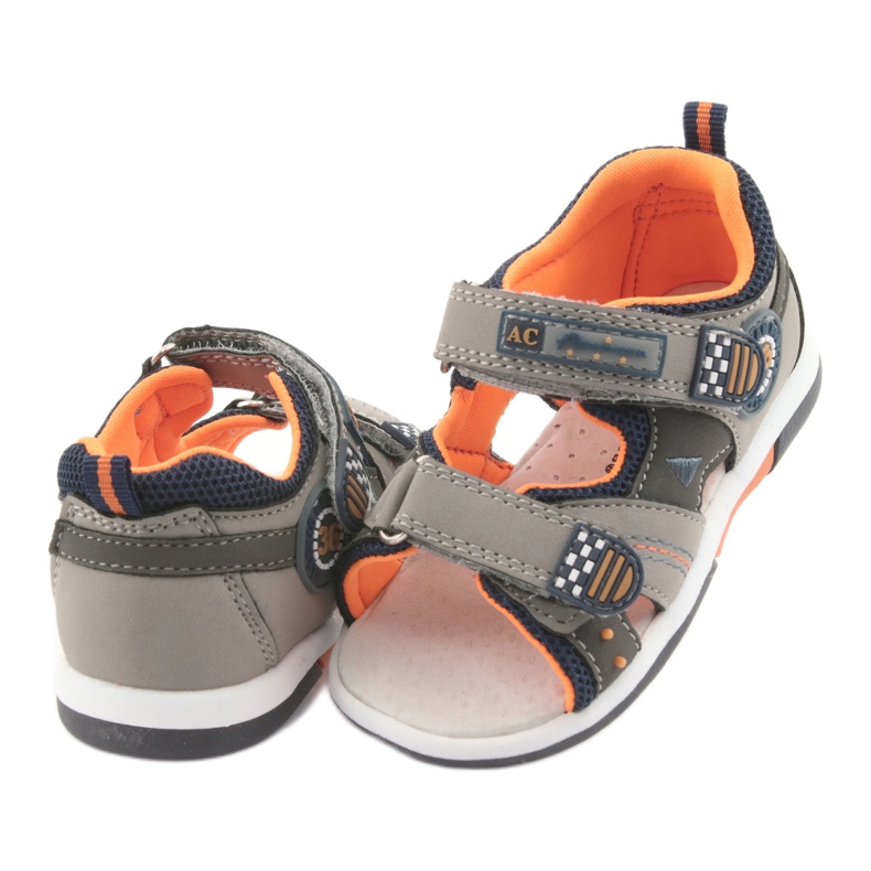 American Club DR13 sandali da bambino grigi arancia grigio blu navy 4