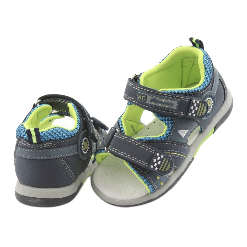 Sandali da bambino American Club DR13 blu navy verde 4