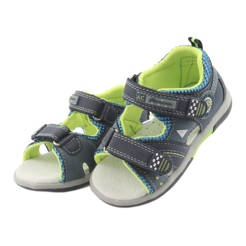 Sandali da bambino American Club DR13 blu navy verde 3