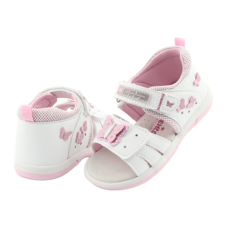 American Club Sandali da bambina American DR19 bianchi farfalla bianca rosa 4