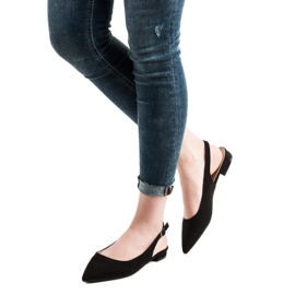 SHELOVET Ballerine in pelle scamosciata alla moda nero 1
