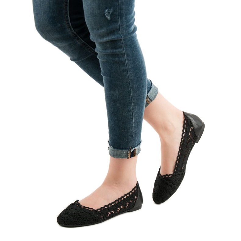 Coura Ballerine di pizzo nero 1