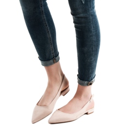 SHELOVET Ballerine in pelle scamosciata alla moda marrone 2
