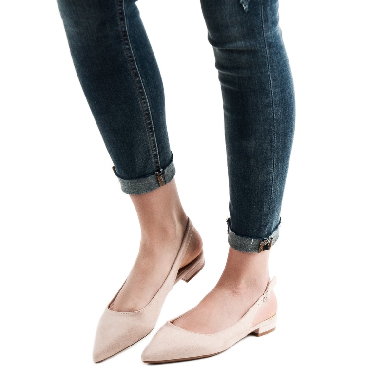 SHELOVET Ballerine in pelle scamosciata alla moda marrone 2