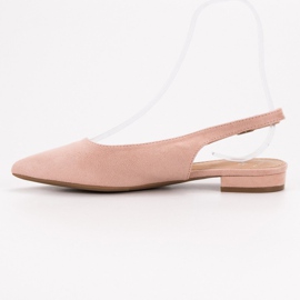 SHELOVET Ballerine in pelle scamosciata alla moda rosa 1