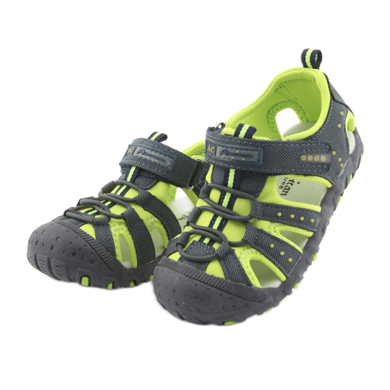 Sandali con velcro per bambino American Club DR11 verde blu navy 3
