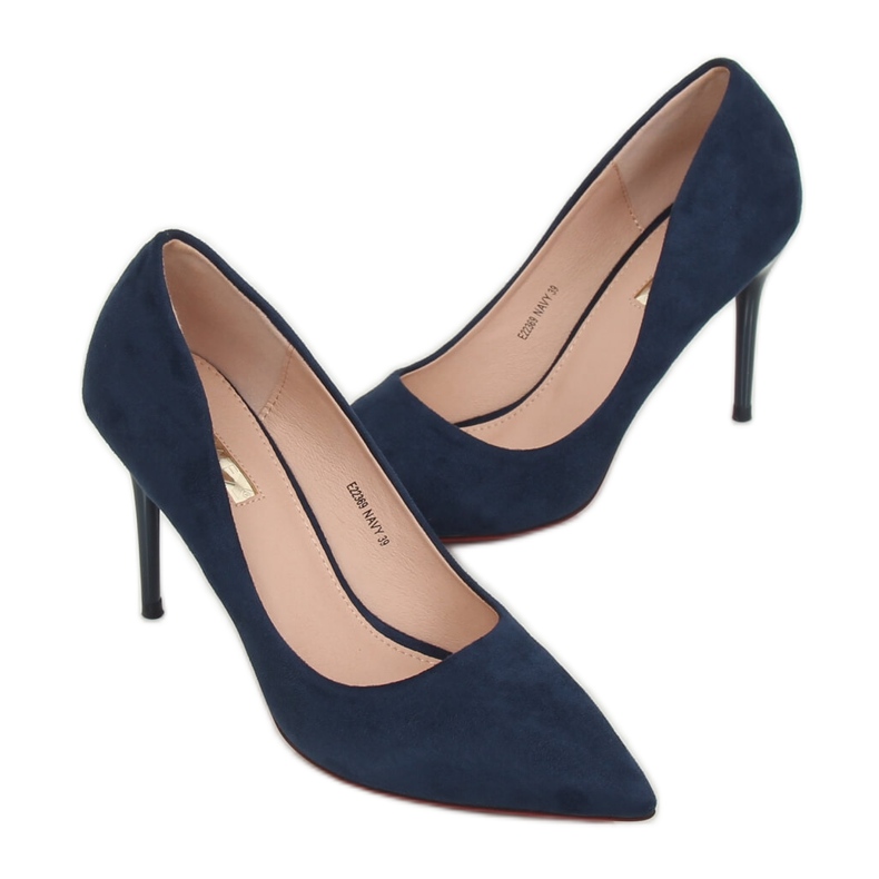 Décolleté con tacco blu navy E22369 Navy 1