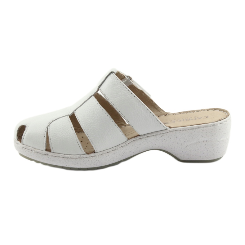 Pantofole con zeppa da donna Caprice 27353 bianche bianco 2