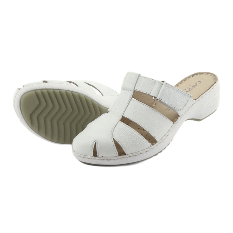 Pantofole con zeppa da donna Caprice 27353 bianche bianco 4