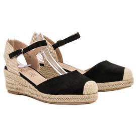 Kylie Espadrillas con zeppa nero marrone 1