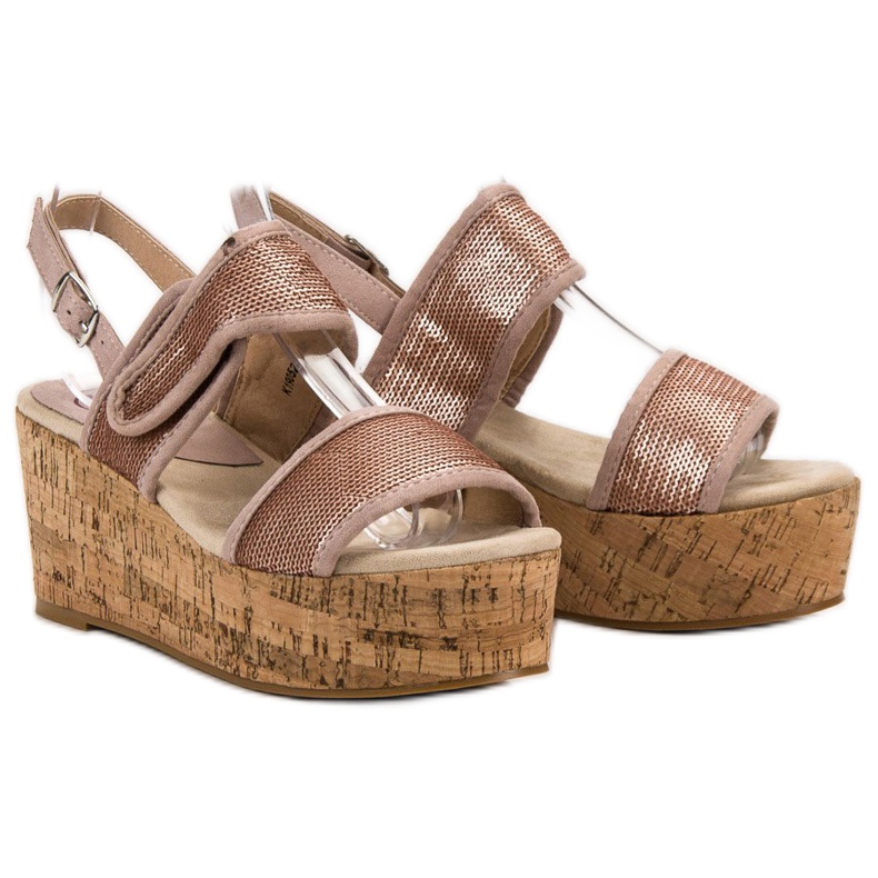 Kylie Sandali con velcro rosa 1