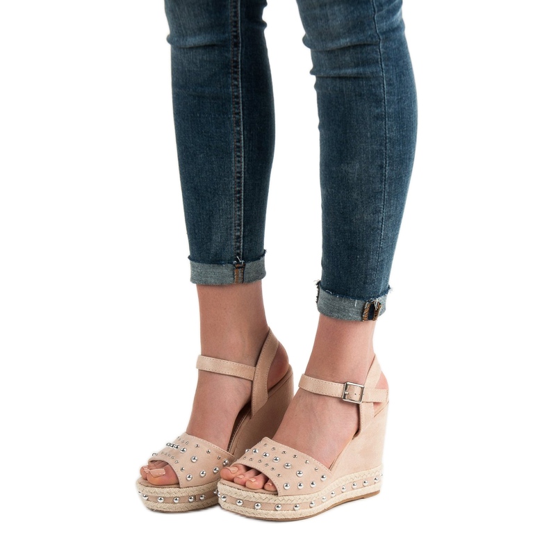 SHELOVET Sandali Con Strass marrone 2