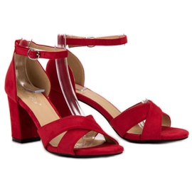 Best Shoes Sandali in pelle scamosciata rossi rosso 2