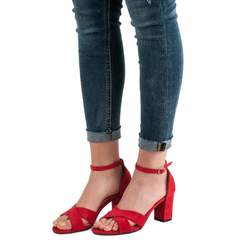 Best Shoes Sandali in pelle scamosciata rossi rosso 1