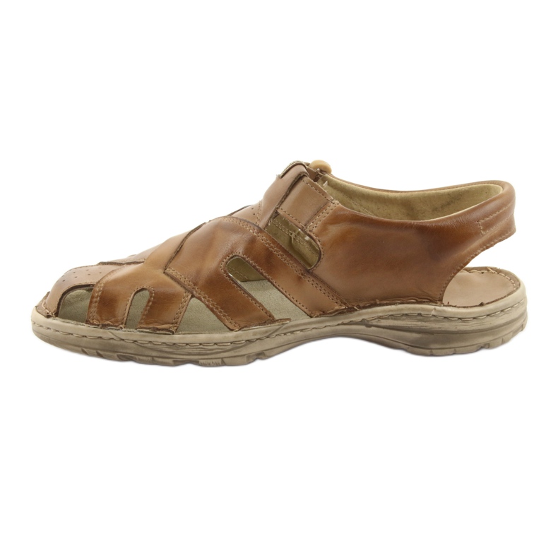 Naszbut 052 sandali da uomo beige con velcro 2