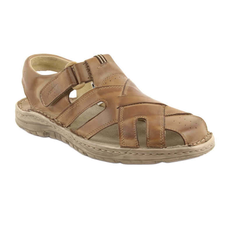 Naszbut 052 sandali da uomo beige con velcro 1