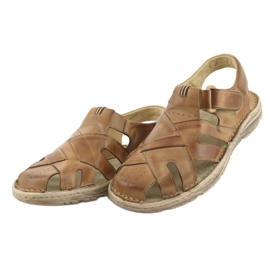Naszbut 052 sandali da uomo beige con velcro 3
