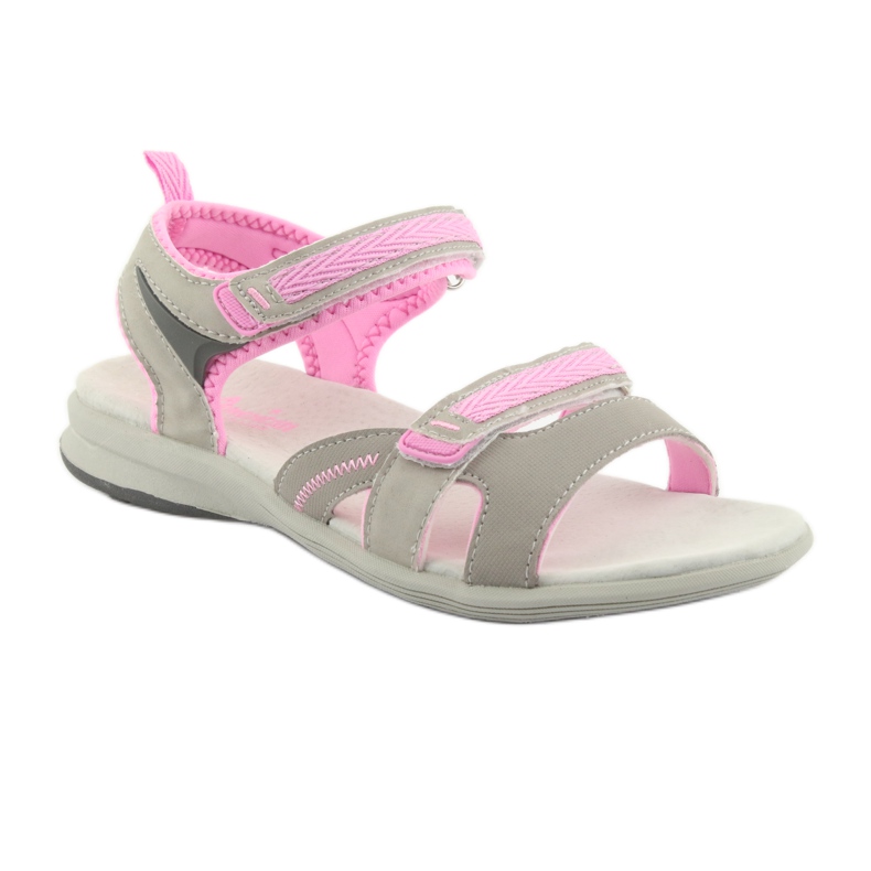 Sandali da bambina American Club HL12 grigi grigio rosa 1