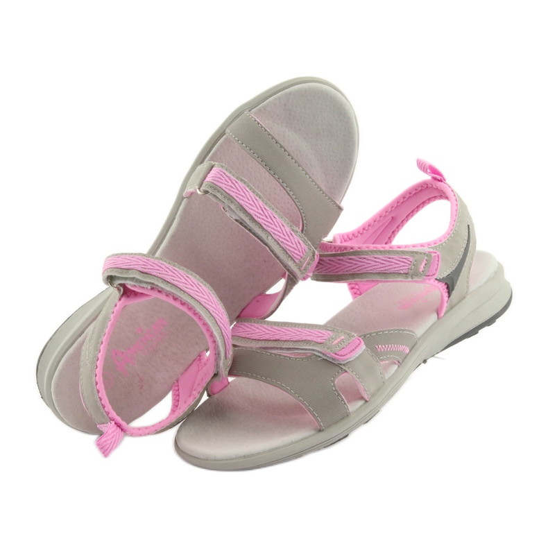Sandali da bambina American Club HL12 grigi grigio rosa 4
