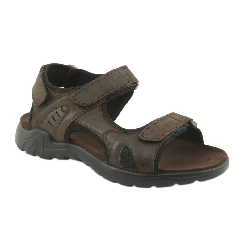 American Club Sandali sportivi in ​​pelle americana CY11 marrone nero 1