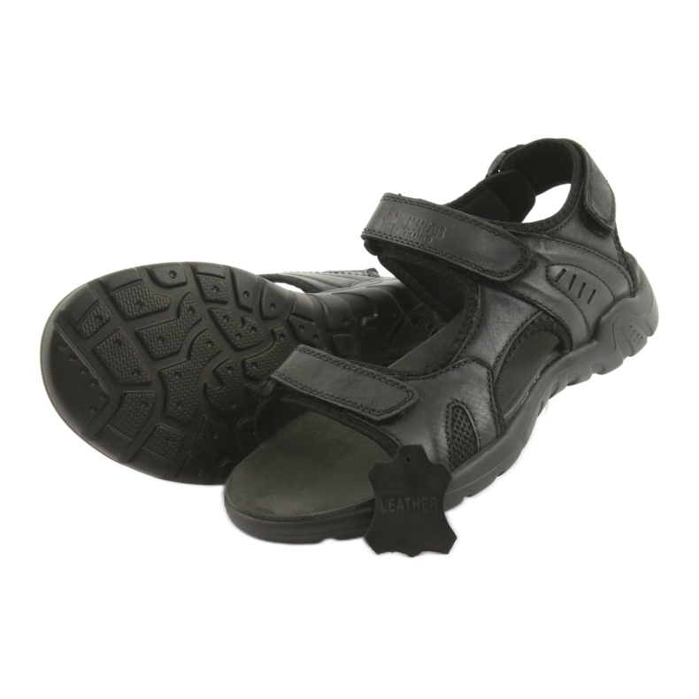 American Club Sandali sportivi americani in pelle nera CY11 nero 4