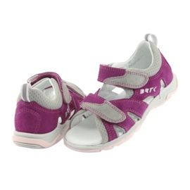 Sandali con velcro Bartek 16187 rosa/grigio 4