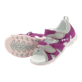 Sandali con velcro Bartek 16187 rosa/grigio 5