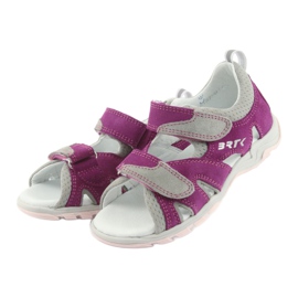 Sandali con velcro Bartek 16187 rosa/grigio 3
