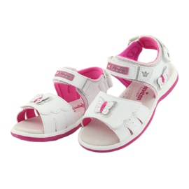 American Club Sandali delle ragazze con inserto in pelle bianca/rosa DR09 Butterfly DR09 bianco 3