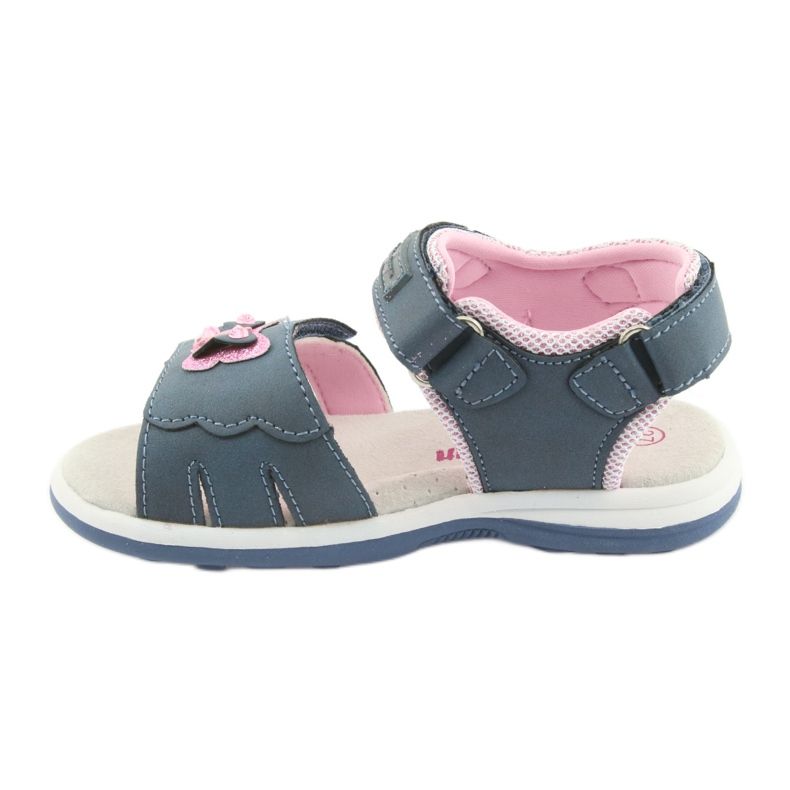 American Club Sandali da bambina farfalla in denim americano DR09 blu rosa 2
