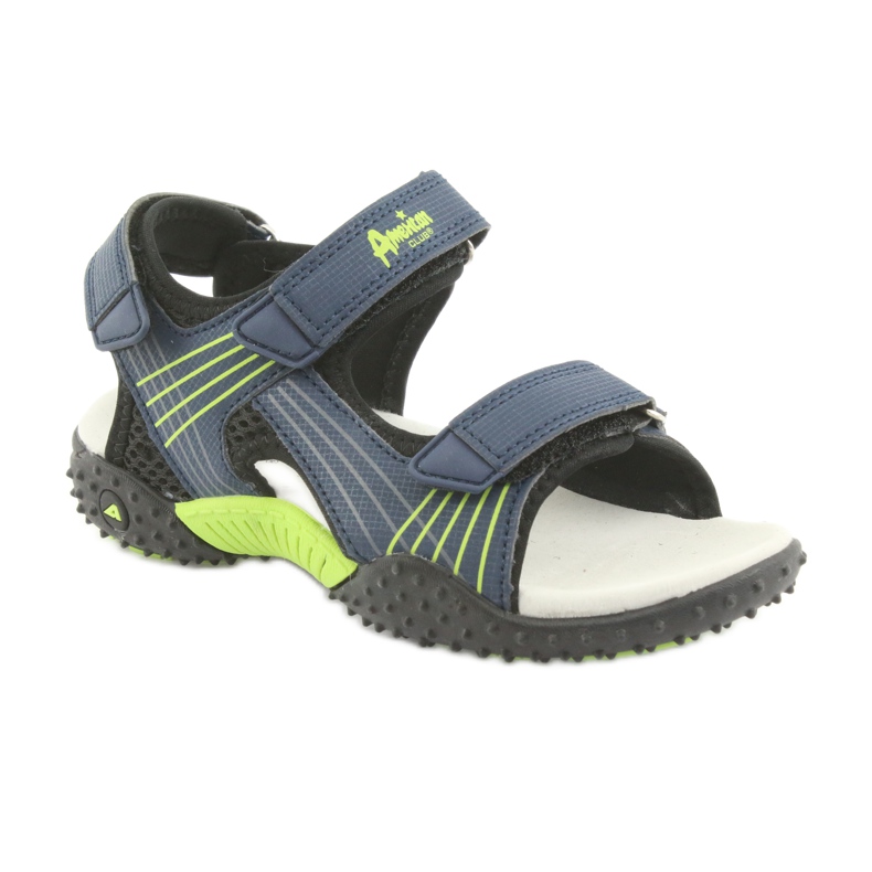 Sandali blu navy American Club HL16 per bambino nero verde 1