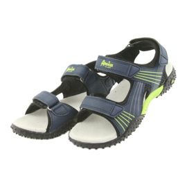 Sandali blu navy American Club HL16 per bambino nero verde 3