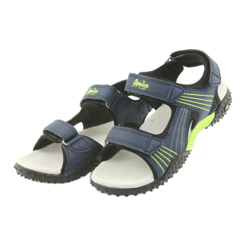 Sandali blu navy American Club HL16 per bambino nero verde 3