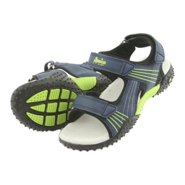 Sandali blu navy American Club HL16 per bambino nero verde 4