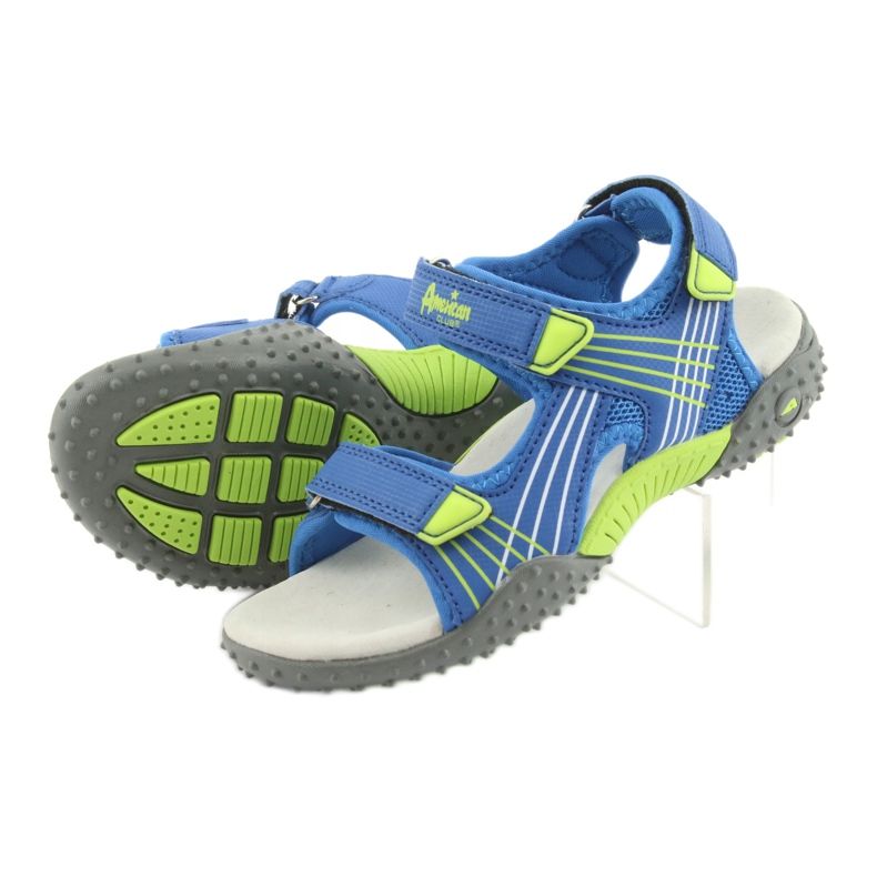 Sandali da bambino American Club HL16 blu / lime verde 4